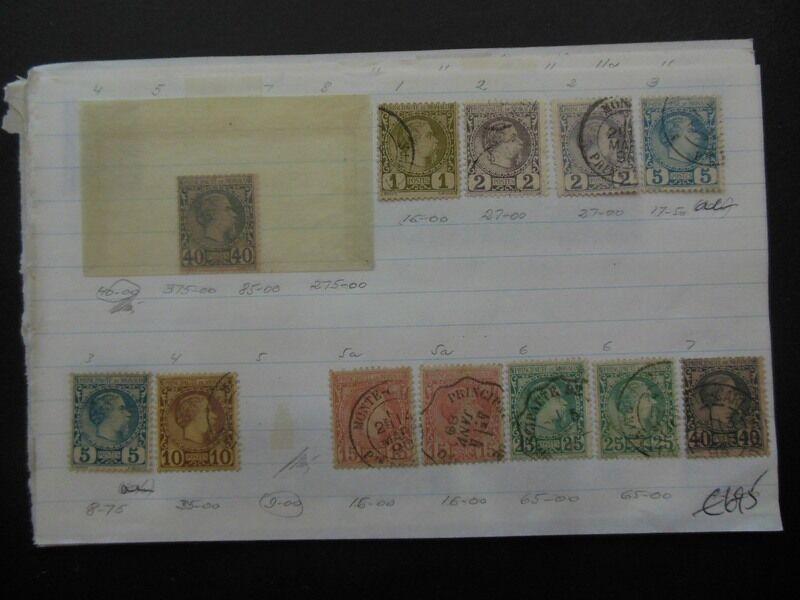 MONACO : Very nice Mint & Used collection old time approval pages. Cat €2,465.00