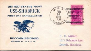 USS Shubrick Recommissioned - 2.14.1940 - F46700