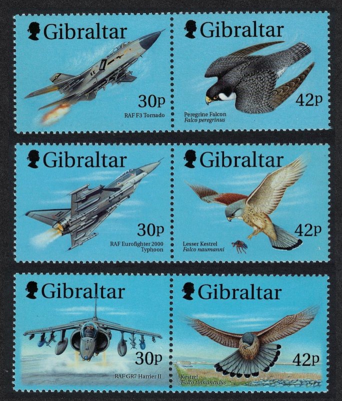 Gibraltar Wings of Prey 1st series 6v Pairs SG#883-888