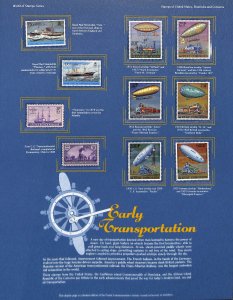 Postal Commemorative Society Stamp Panel MNH, Dominica+, Transportation, Airship