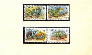 Tonga WWF World Wild Fund for Nature MNH stamps Banded iguana
