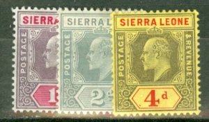 IN: Sierra Leone 78-9, 85, 93, 96-8 mintCV $82.35; scan shows only a few