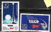 DDR Germany used Set of two.  Russia in Space