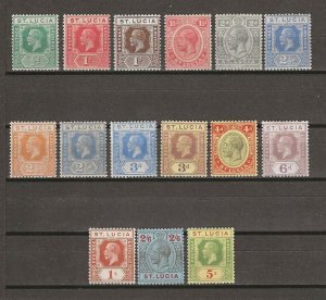 ST LUCIA 1921/30 SG 91/105 MINT Cat £140