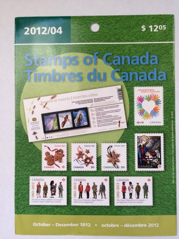 2012/04 Postage Stamps of Canada- Oct. - Dec. Unopened Mint