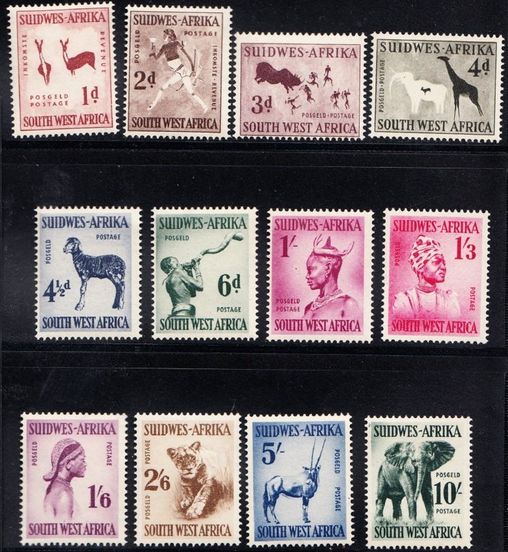 South West Africa SWA 1954 -  Designs wmk 201 Mint Hinged  set # 249-260