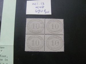 Germany 1872 MNH CERT. APS MI.12 NUMERAL BLOCK VF 640 EUROS (224) 3 PICTURES