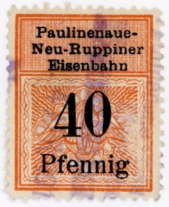 (I.B) Germany Railway : Paulinenaue-Neuruppiner Eisenbahn 40pf