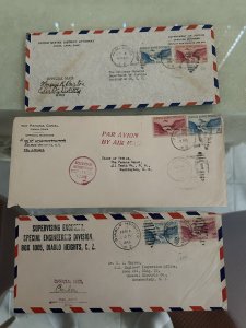 Canal Zone CO5 Airpost Official Stamps Featured on 10 Covers L1527B