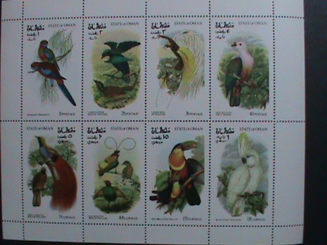 ​OMAN-1973 WORLD FAMOUS LOVELY COLORFUL BEAUTIFUL BIRDS MNH SHEET- VERY FINE