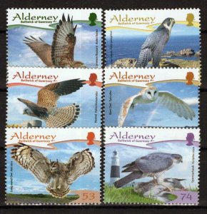 Alderney 319-324 MNH Birds Nature Animals Barn Owl Kestrel Zayix 1223M0120M