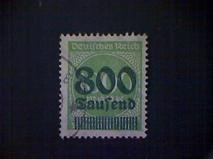 Germany, Scott #268, used (o), 1923, Inflation, 800,000 on 1,000mks, light green
