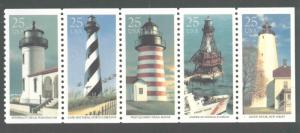 USA Scott 2470-2474 = 2474a MNH** Lighthouse booklet pane