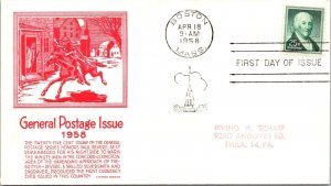 FDC  1958 SC #1048 Anderson Cachet - Boston, Mass - Single - F77401