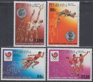 PENRHYN ISLAND Sc # 359-62 CPL MNH  1988 SUMMER OLYMPIC GAMES, SEOUL