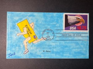 1988 USA First Day Cover FDC Terre Haute IN No Address Eagle Express Mail 42
