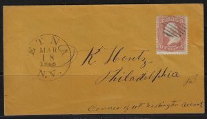 US 1865 ETNA NEW YORK CIVIL WAR COVER SENT TWO MONTHS