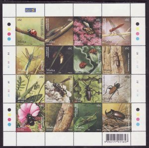 Malta-Sc#1201- id8-unused NH sheet-Insects-Beetles-2005-