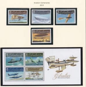 Gibraltar # 1239-1242, 1243, Aviation Centenaries, Mint NH, 1/2 Cat.