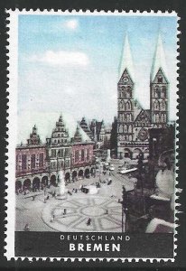 Bremen, Germany, German Tourism Poster Stamp, Cinderella Label, N.H.