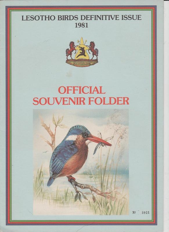 LESOTHO BIRDS DEFINITIVE ISSUE 1981  Official Souvenir Folder