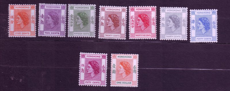 J23681 JLstamps various 1954-60 from set hong kong mlh/mh #185-up queens