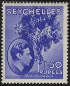 Seychelles 146 (mh) 1.50r coco-de-mer palm, ultra (1941)