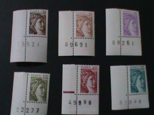 FRANCE-1979 SC#1658-1659-1661-1669-1670-1671 SABINE-PLATE IMPRINT-MNH VF