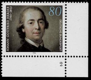 Germany 1994,Sc.#1862 MNH Johann Gottfried Herder with Formnumber 2