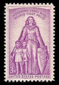 # 1087 MINT NEVER HINGED POLIO     XF+