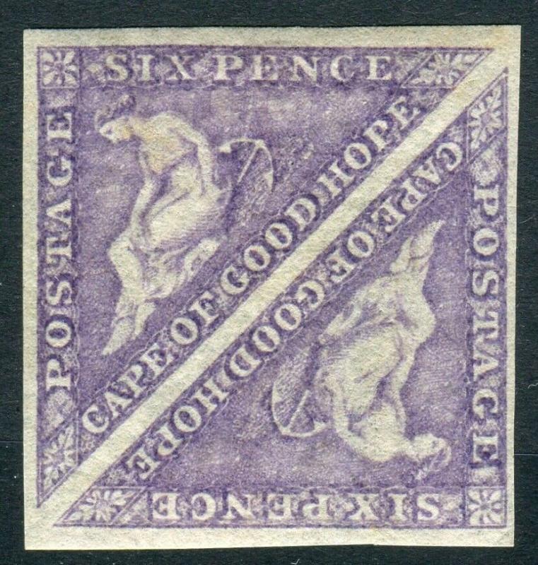 CAPE OF GOOD HOPE-1863-4 6d Bright Mauve superb lightly mounted mint pair Sg 20