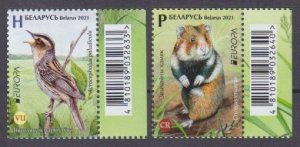 2021 Belarus 1407-1408+Tab Europa Cept - Fauna