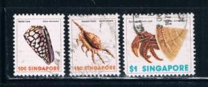 Singapore #265-66;272 Used Mollusks (S0249)