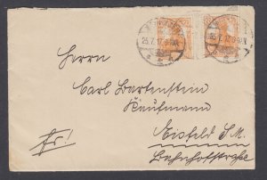 Germany, Sc 98 used. 1917 7½ pf cover with original enclosure, double Rate 2,