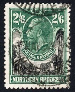 Northern Rhodesia SG12 2/6 Black fine used Cat 18 pounds