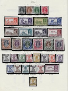 INDIA 1937-1951 GVI Collection hinged mint complete - 30073