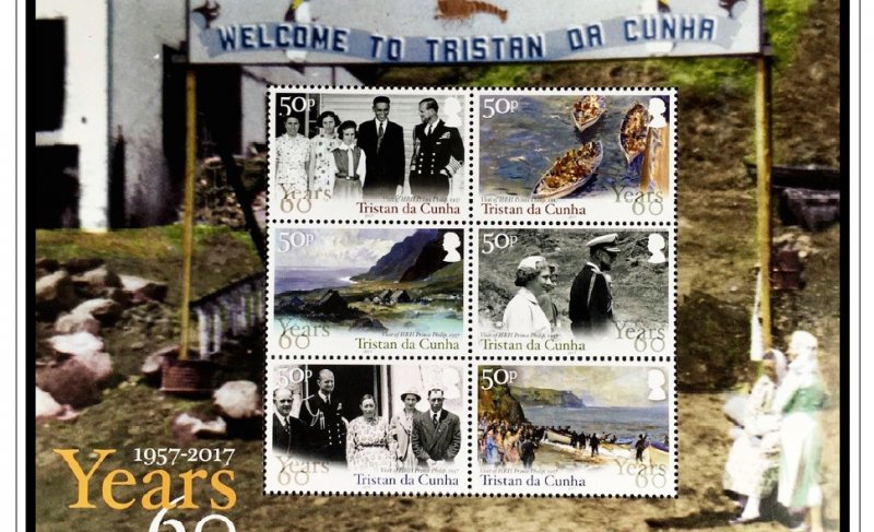 COLOR PRINTED TRISTAN DA CUNHA 2011-2020 STAMP ALBUM PAGES (45 illustr. pages)