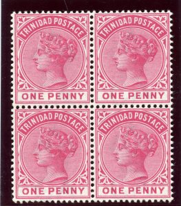 Trinidad 1883 QV 1d carmine block of four superb MNH. SG 107. Sc 69.