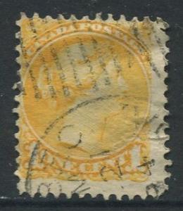 Canada -Scott 35 - Queen Victoria -1870 - Used - Single 1c Stamp