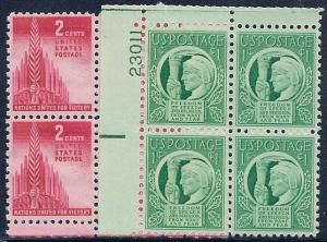 MALACK 907 - 908 F-VF OG NH (or better) Plate Block ..MORE.. pbs907