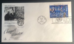 United Nations- Marc Chagall Window First Day Cover