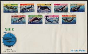 Niue 380-8 on FDC - Save the Whale Campaign