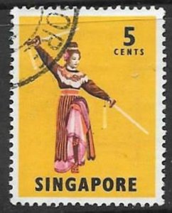 SINGAPORE SG103 1969 5c DEFINITIVE USED