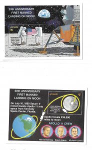 Grenada 1989 First Moon landing 20th anniversary 2 S/S Sc 1742-1743 MNH C6