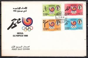 Bahrain, Scott cat. 330-333. Seoul Summer Olympics issue. First day cover. ^