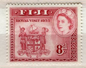 FIJI; 1960 early QEII Pictorial issue fine Mint hinged 8d. value