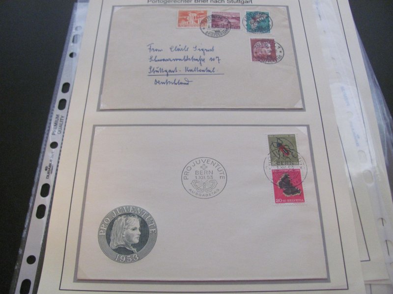 SWITZERLAND USED STAMPS & COVERS COLL. ON PAGES 1930-2005 $2K-$3K CAT. XF (191)