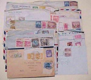 COLOMBIA  44 SMALL COVERS 1940's MOSTLY TO USA INCLUDES REGISTERED