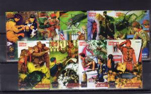 Madagascar 1999 Boy Scouts/Insects Set  (9) Perforated MNH