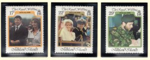 FALKLAND ISLANDS 1986 Royal Wedding; Scott 454-56, SG 536-38; MNH